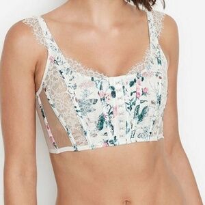 Victoria’s Secret Le Fleur Floral Unlined Corset L - NWT- Coconut White
